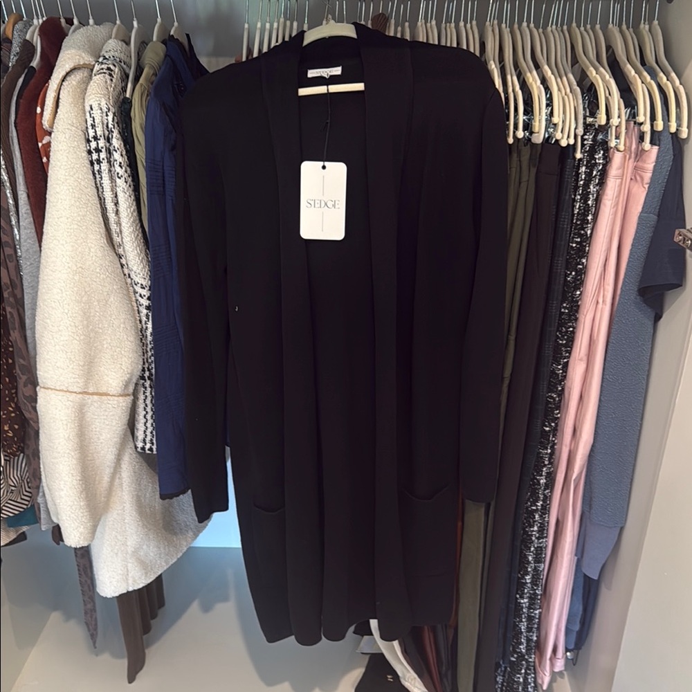 S’Edge Brand Black Long Cardigan